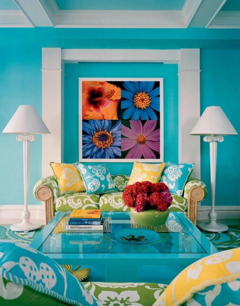 Бирюзовый цвет в интерьере | Elle Decoration на Elle.ru