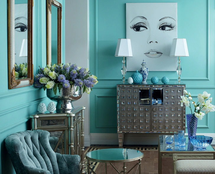 Бирюзовый цвет в интерьере | Elle Decoration на Elle.ru